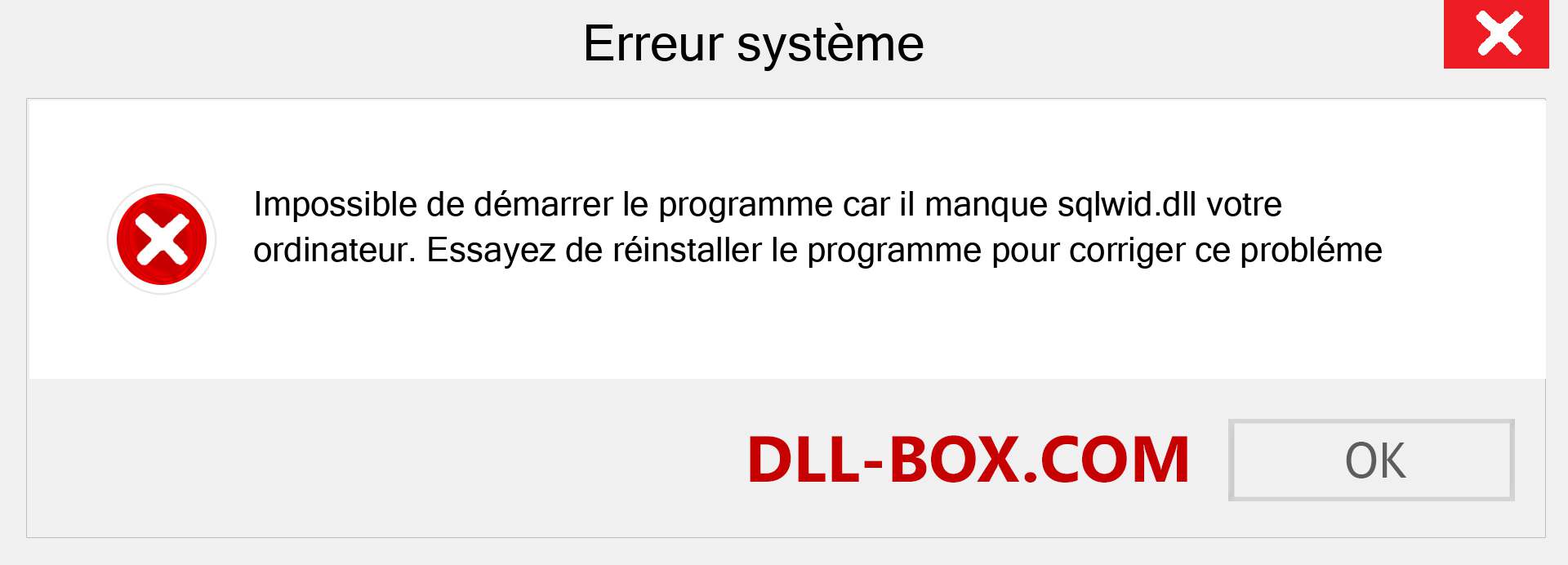 Le fichier sqlwid.dll est manquant ?. Télécharger pour Windows 7, 8, 10 - Correction de l'erreur manquante sqlwid dll sur Windows, photos, images